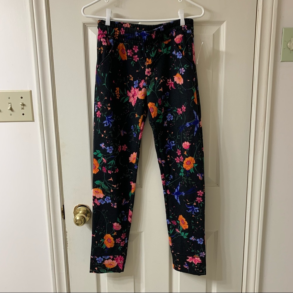 🌷3 for $25🌷Old Navy, US XL (14) Girls, Black Floral Drawstring Sweatpants, NWT